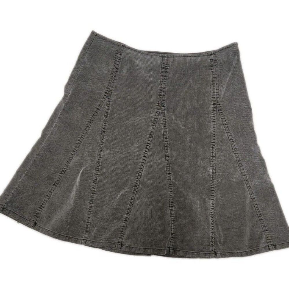 Vintage 90s Gap Womens A-Line Mini Skirt Size 10 Gray Corduroy Stretch Preppy
